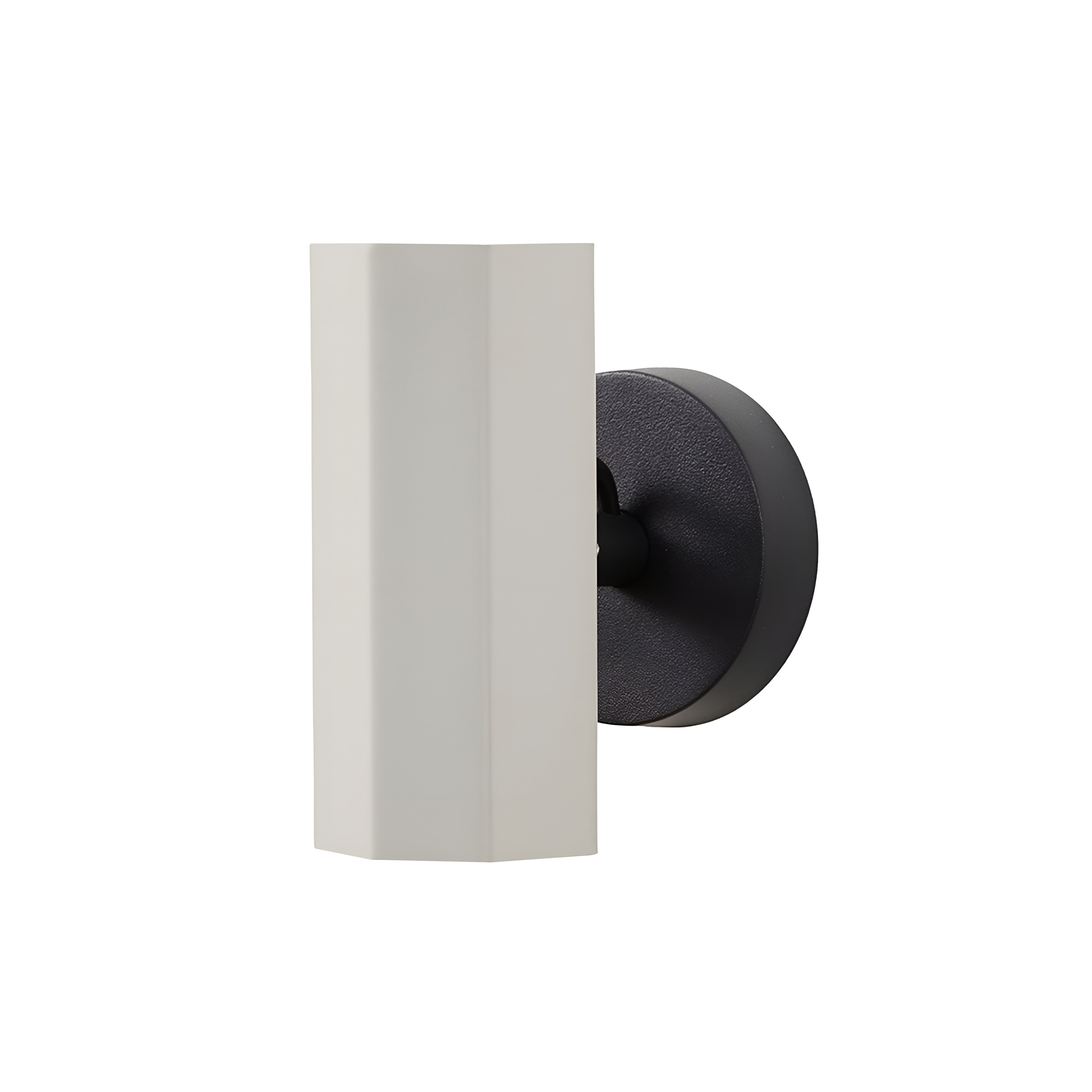 Brim Sconce: Faceted + Without Switch + Silk Grey + Matt Black
