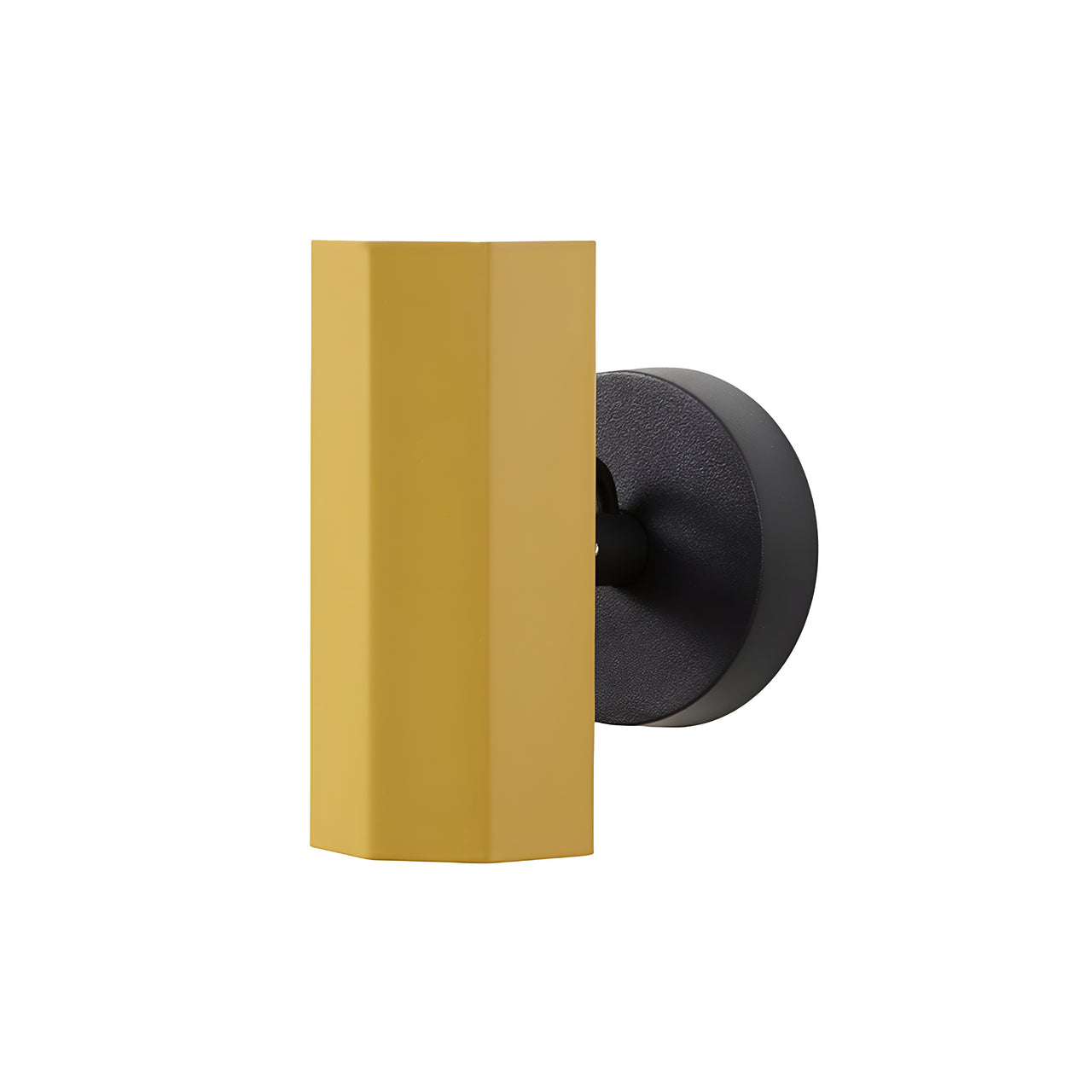 Brim Sconce: Faceted + Without Switch + Ochre Yellow + Matt Black