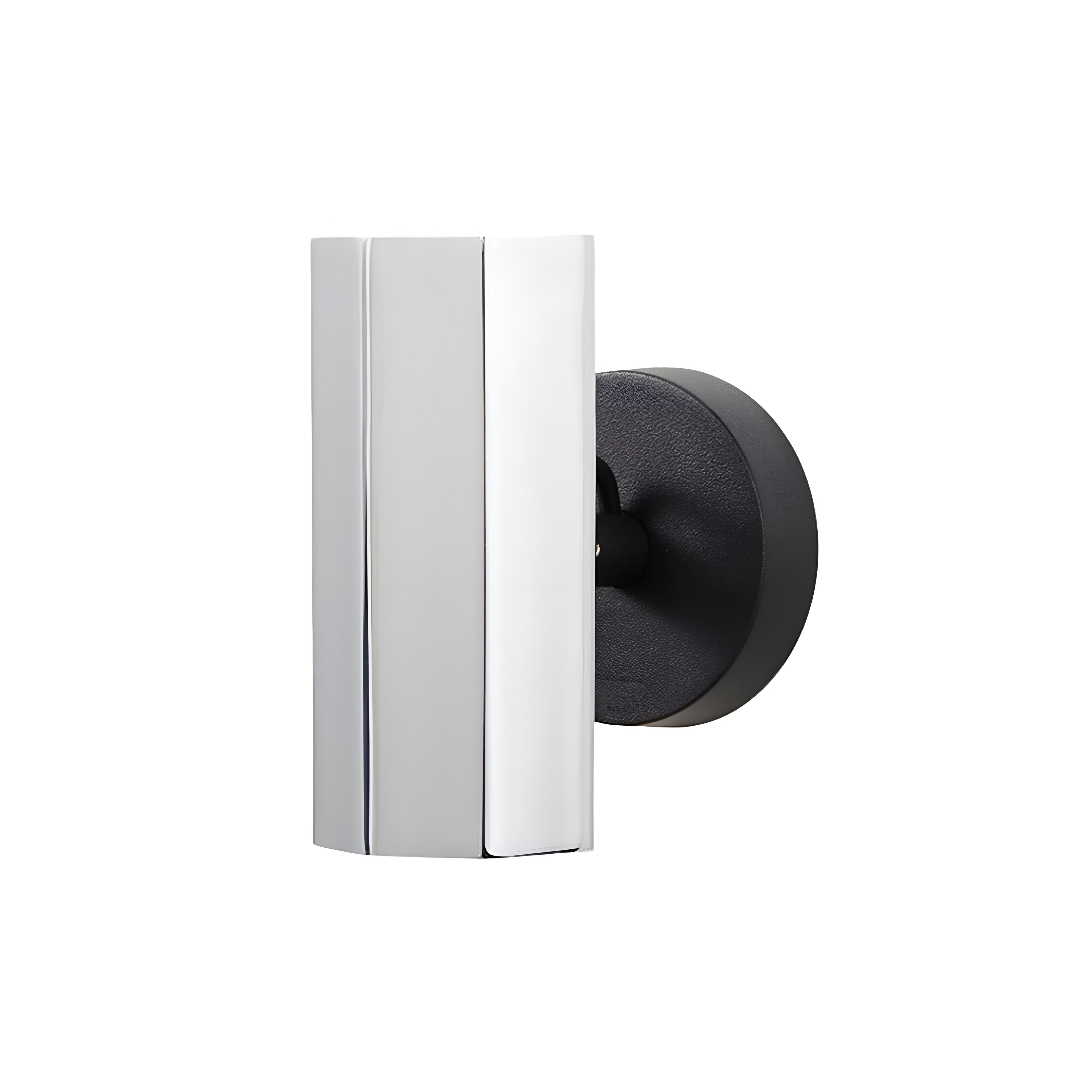 Brim Sconce: Faceted + Without Switch + Polished Chrome + Matt Black