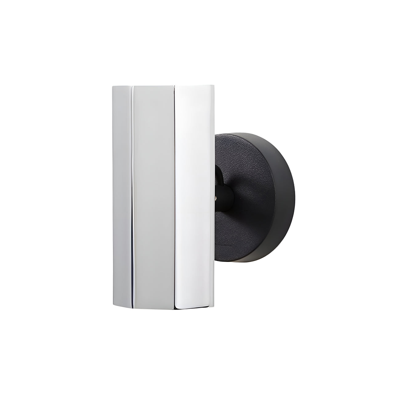Brim Sconce: Faceted + Without Switch + Polished Chrome + Matt Black