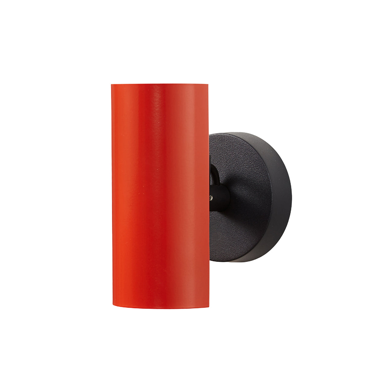 Brim Sconce: Round + Without Switch + Vermilion + Matt Black