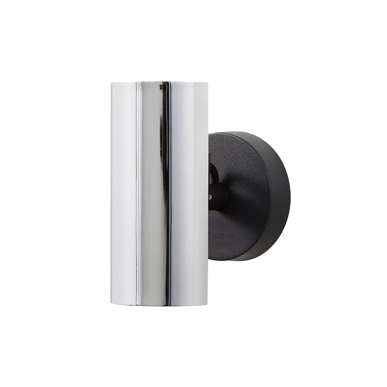 Brim Sconce: Round + Without Switch + Polished Chrome + Matt Black