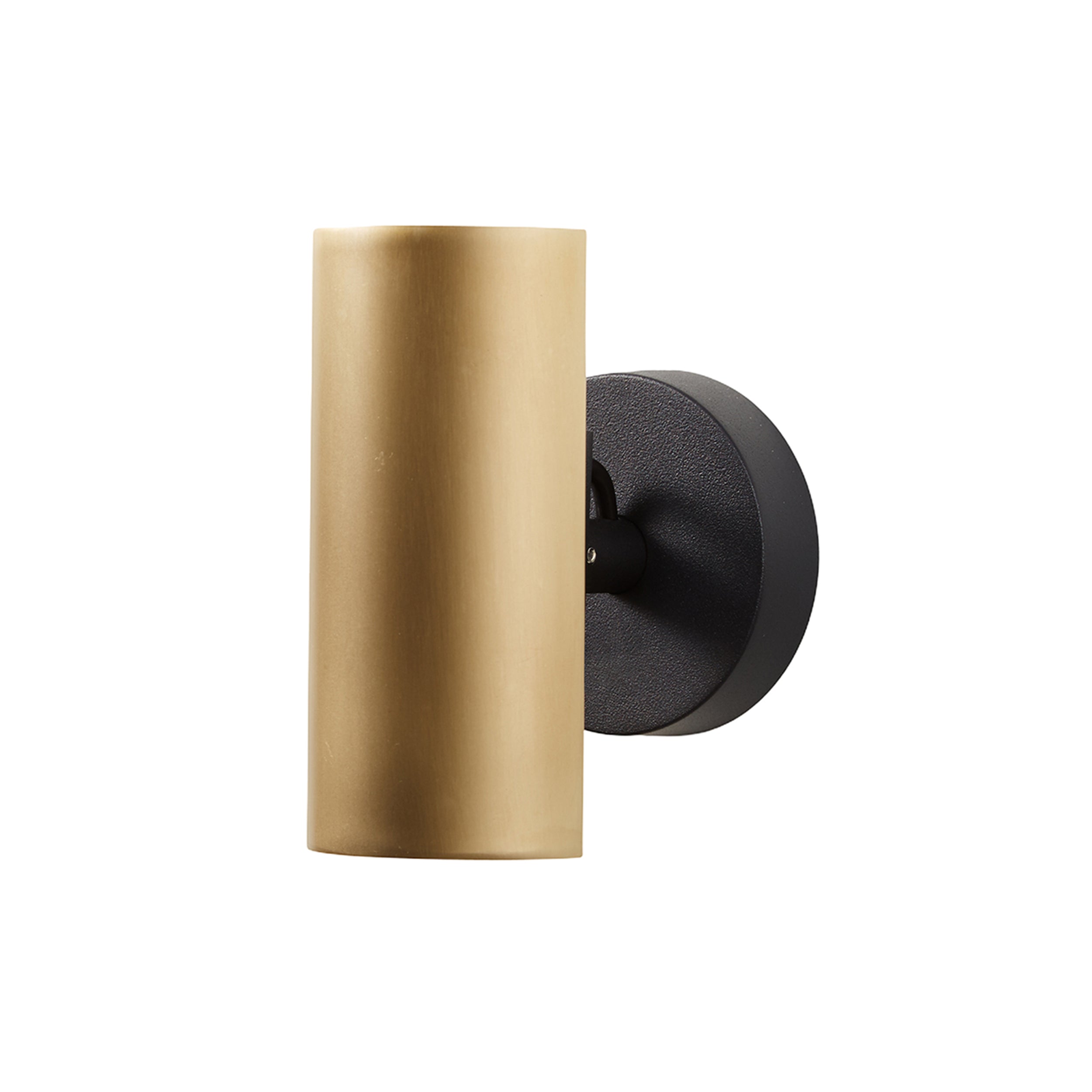 Brim Sconce: Round + Without Switch + Satin Brass + Matt Black