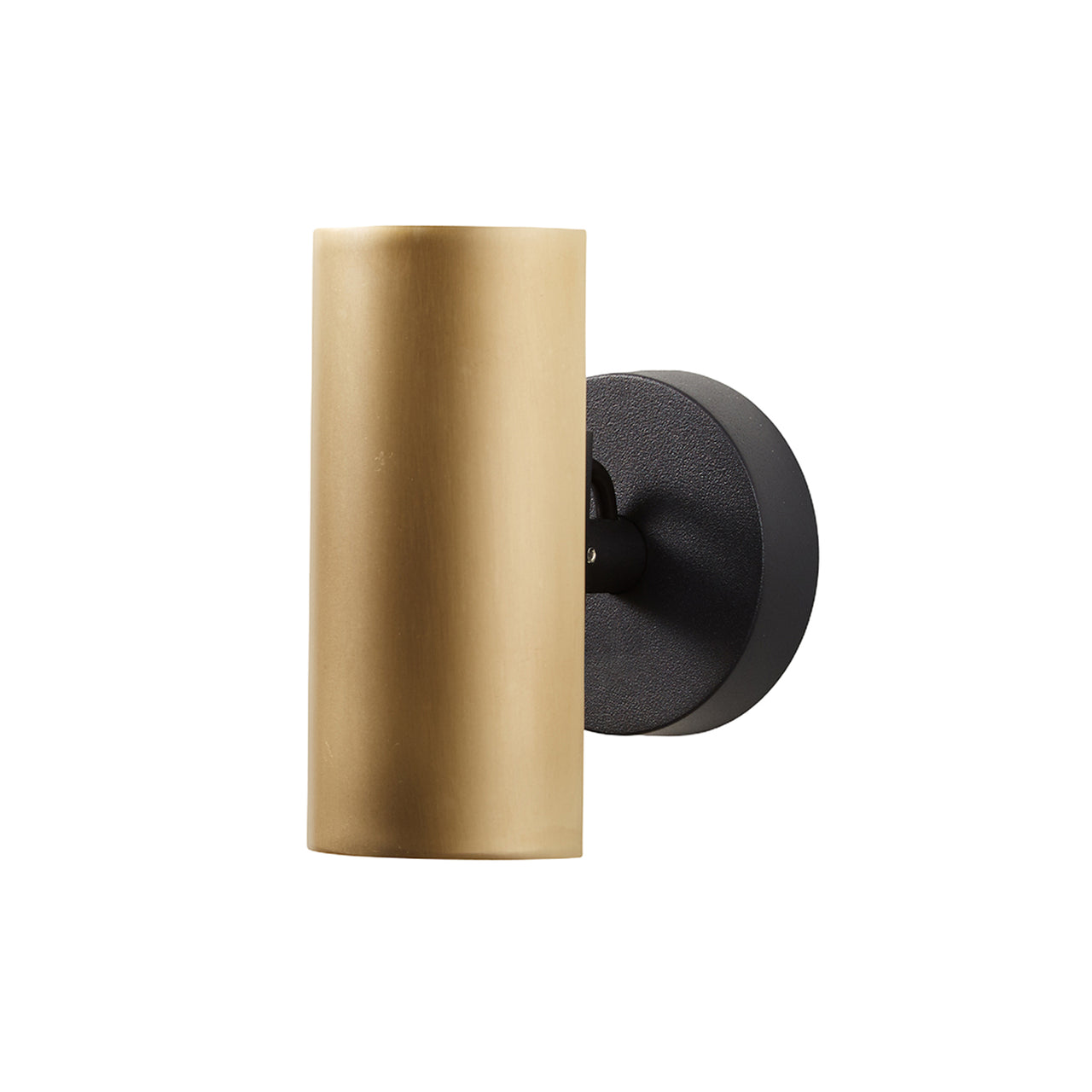 Brim Sconce: Round + Without Switch + Satin Brass + Matt Black