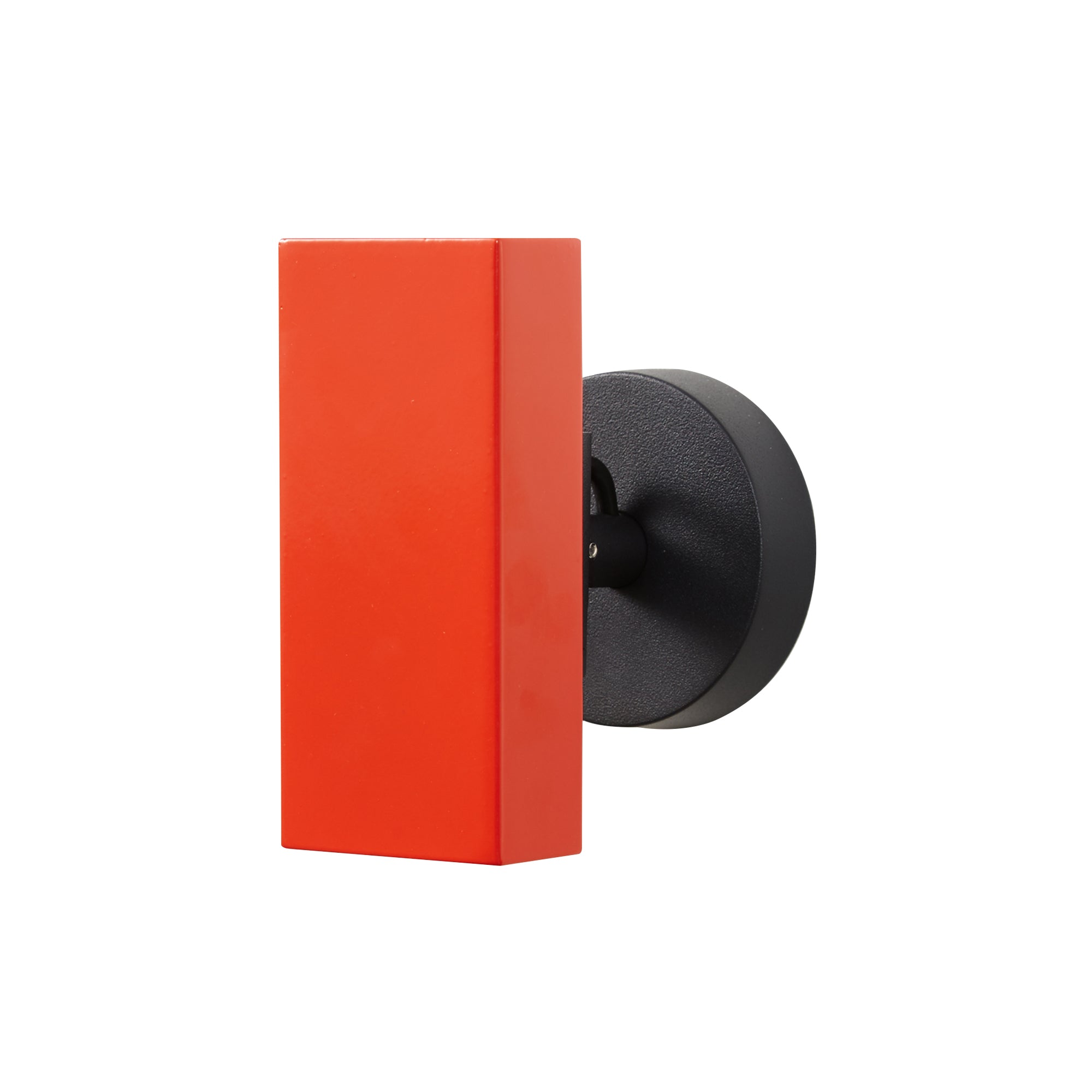 Brim Sconce: Square + Without Switch + Vermilion + Matt Black