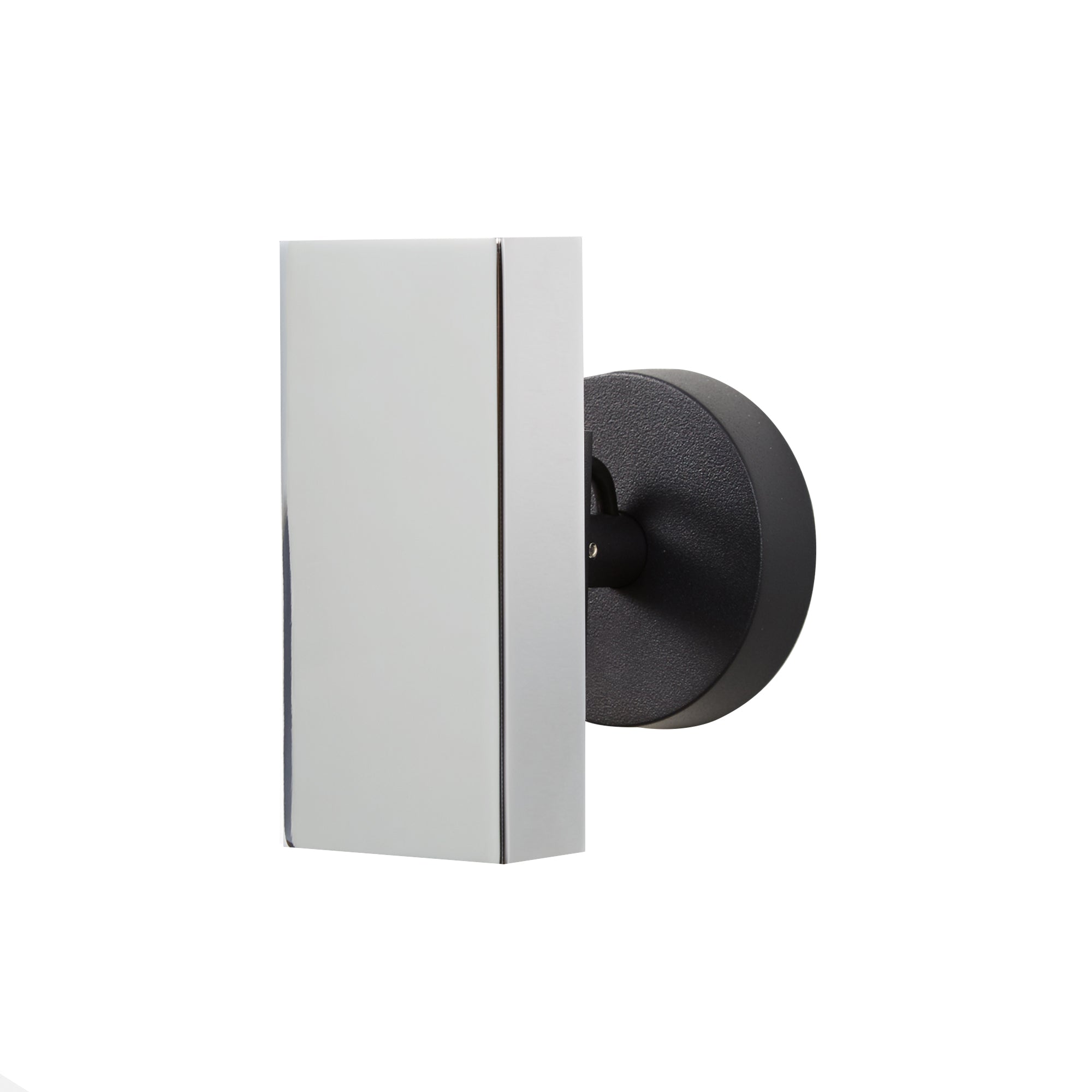 Brim Sconce: Square + Without Switch + Polished Chrome + Matt Black