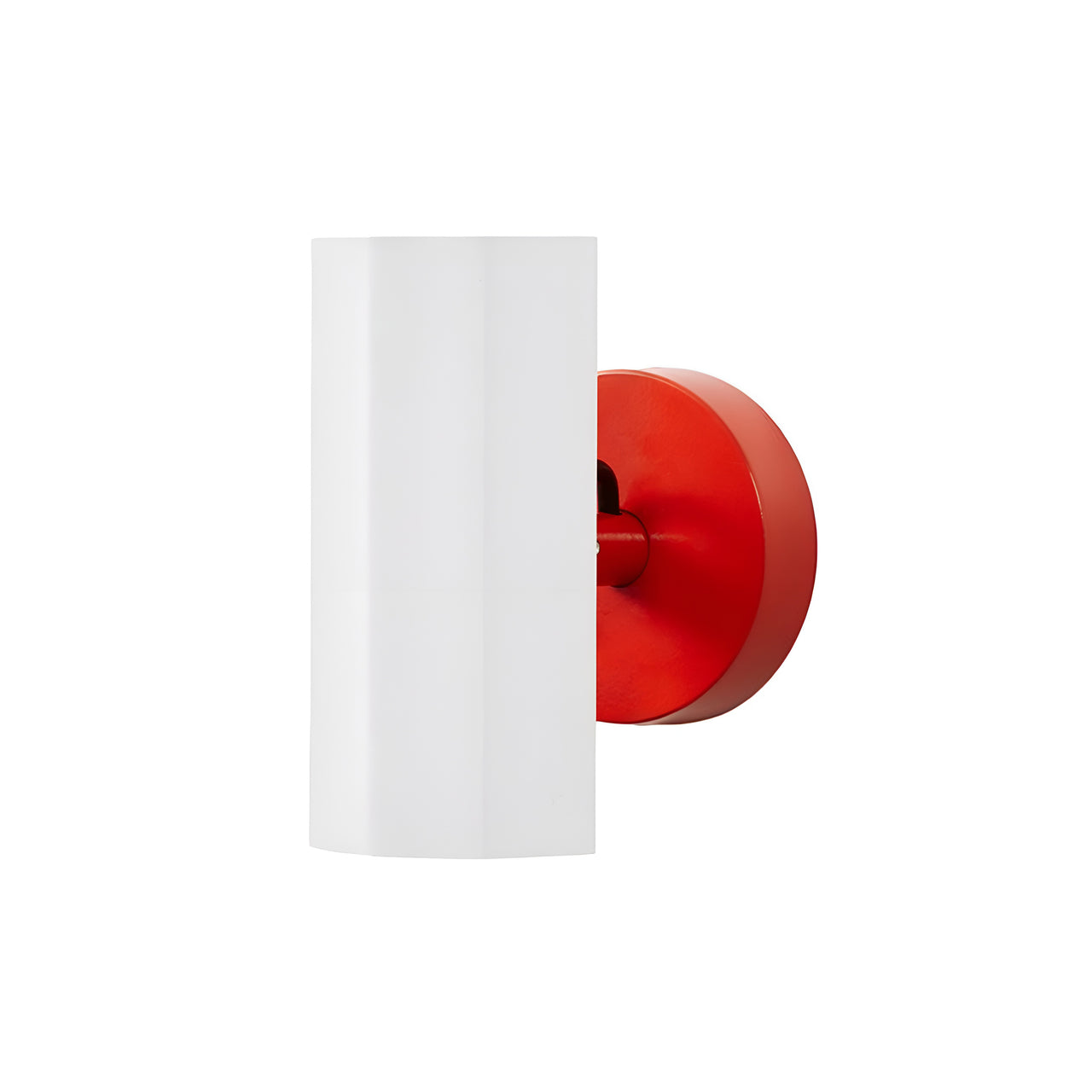 Brim Sconce: Faceted + Without Switch + Matt White + Vermilion