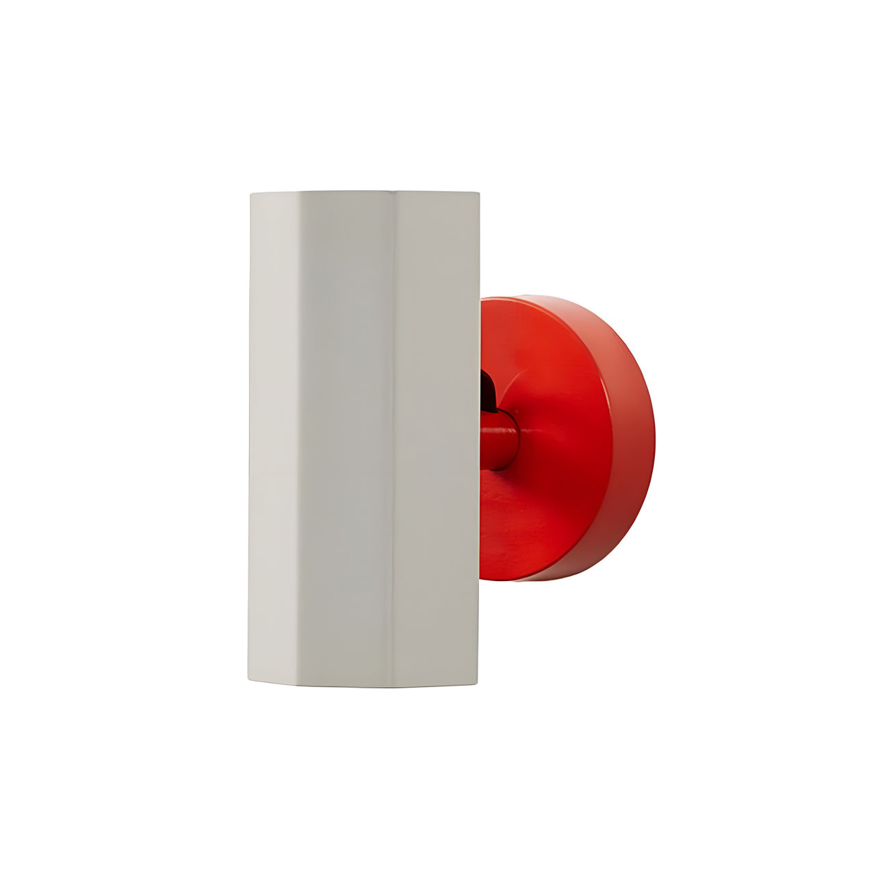 Brim Sconce: Faceted + Without Switch + Silk Grey + Vermilion