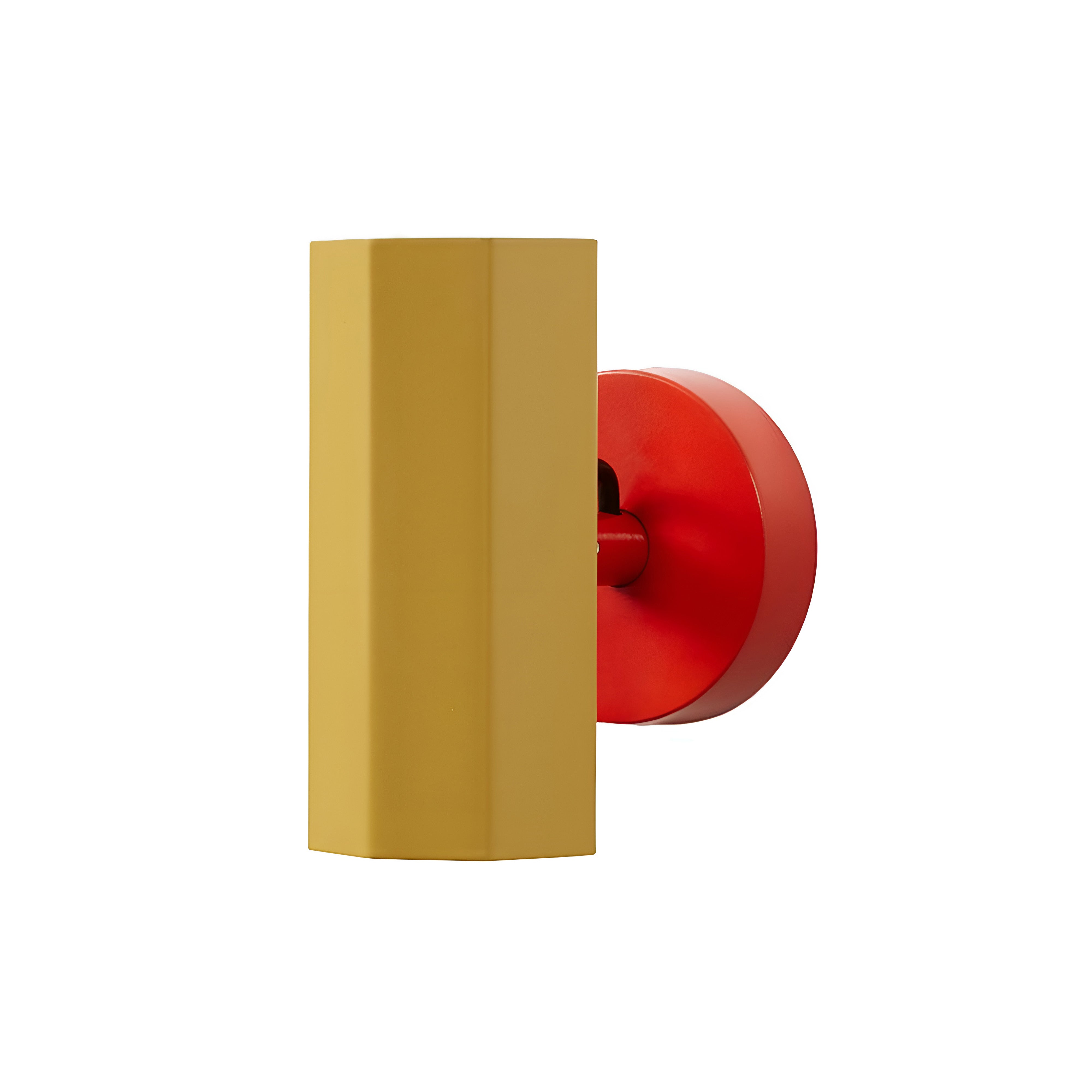 Brim Sconce: Faceted + Without Switch + Ochre Yellow + Vermilion