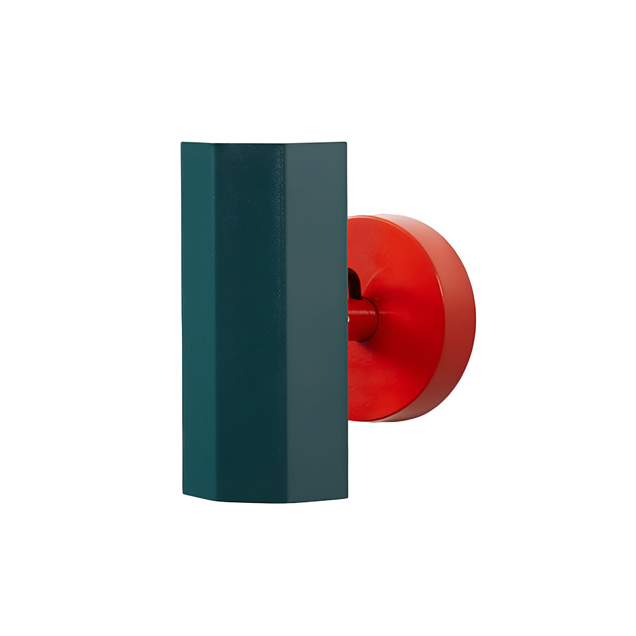 Brim Sconce: Faceted + Without Switch + Emerald + Vermilion