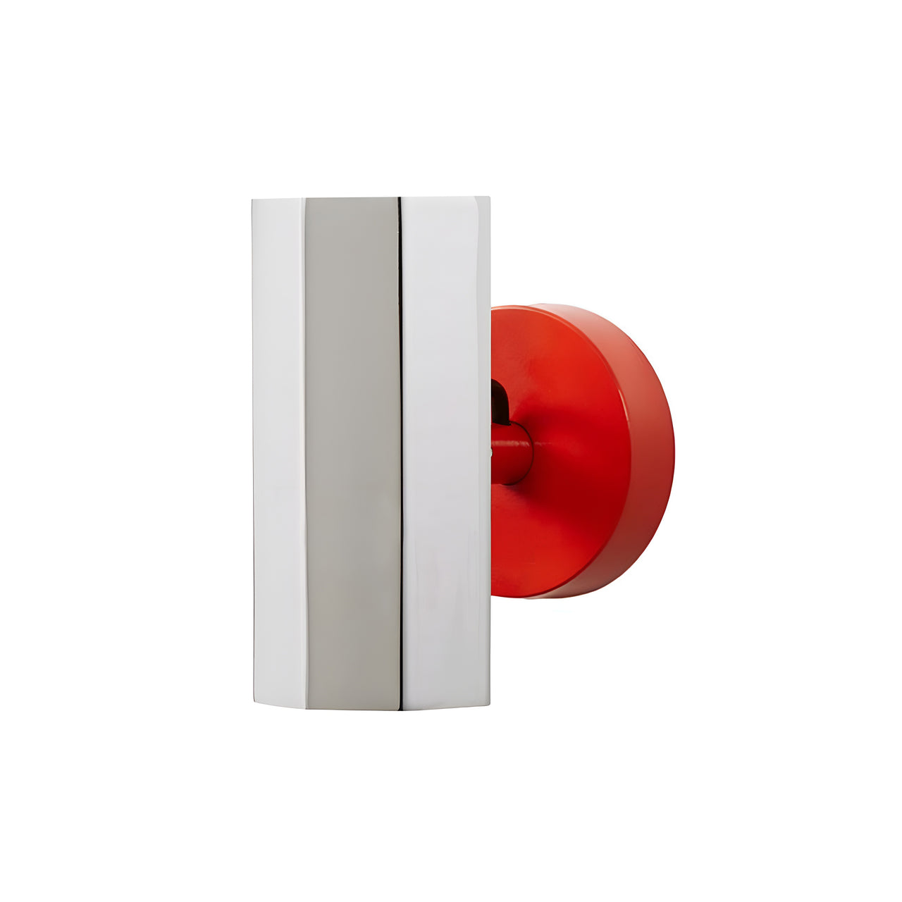 Brim Sconce: Faceted + Without Switch + Polished Chrome + Vermilion