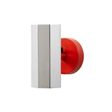 Brim Sconce: Faceted + Without Switch + Polished Chrome + Vermilion