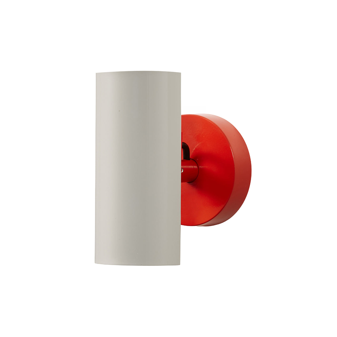 Brim Sconce: Round + Without Switch + Silk Grey + Vermilion
