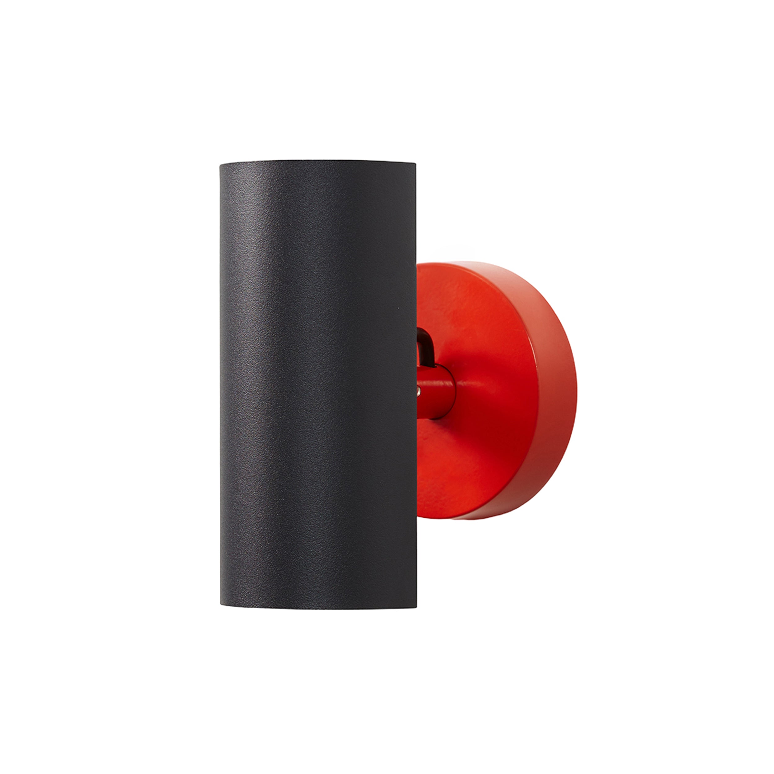 Brim Sconce: Round + Without Switch + Matt Black + Vermilion
