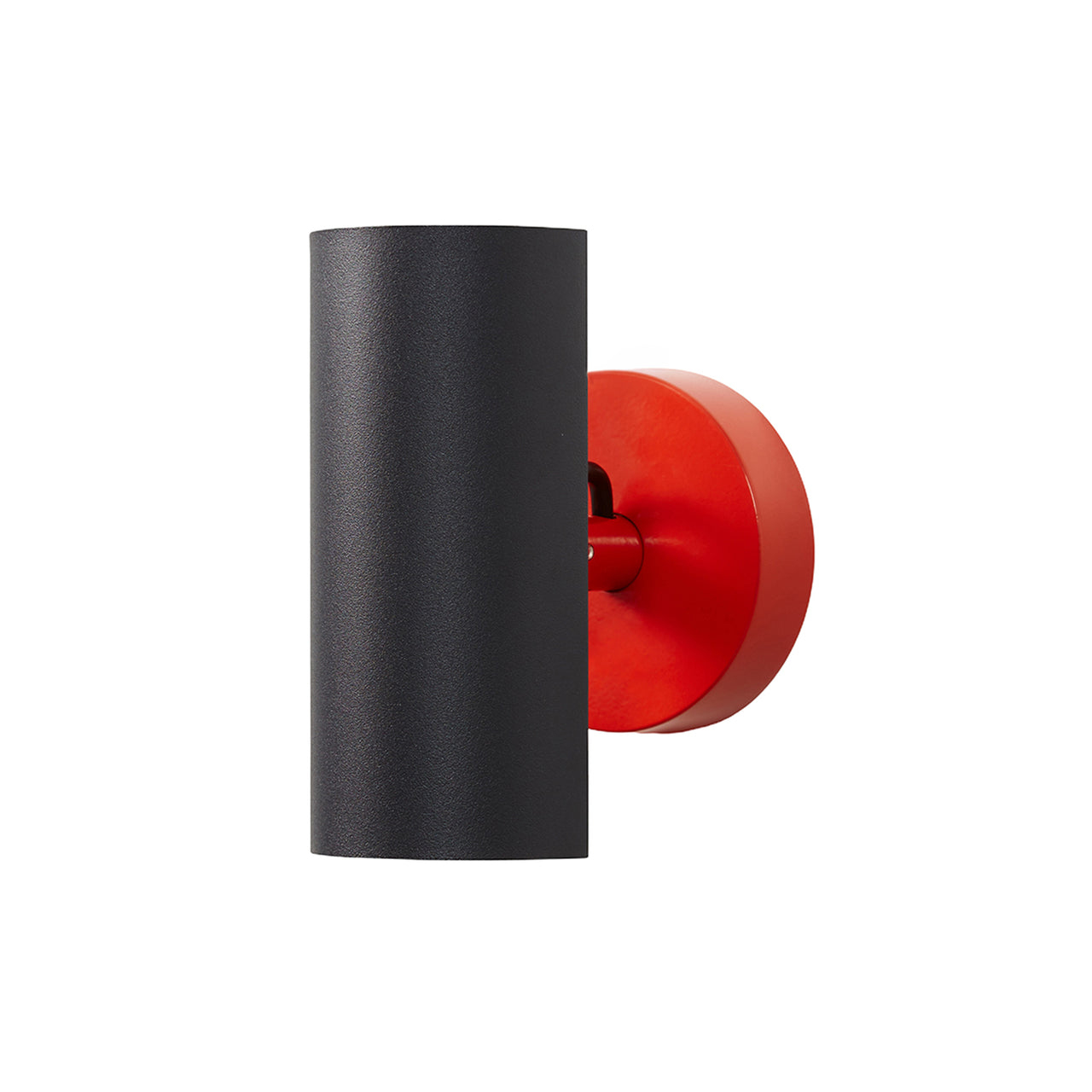Brim Sconce: Round + Without Switch + Matt Black + Vermilion