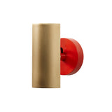 Brim Sconce: Round + Without Switch + Satin Brass + Vermilion