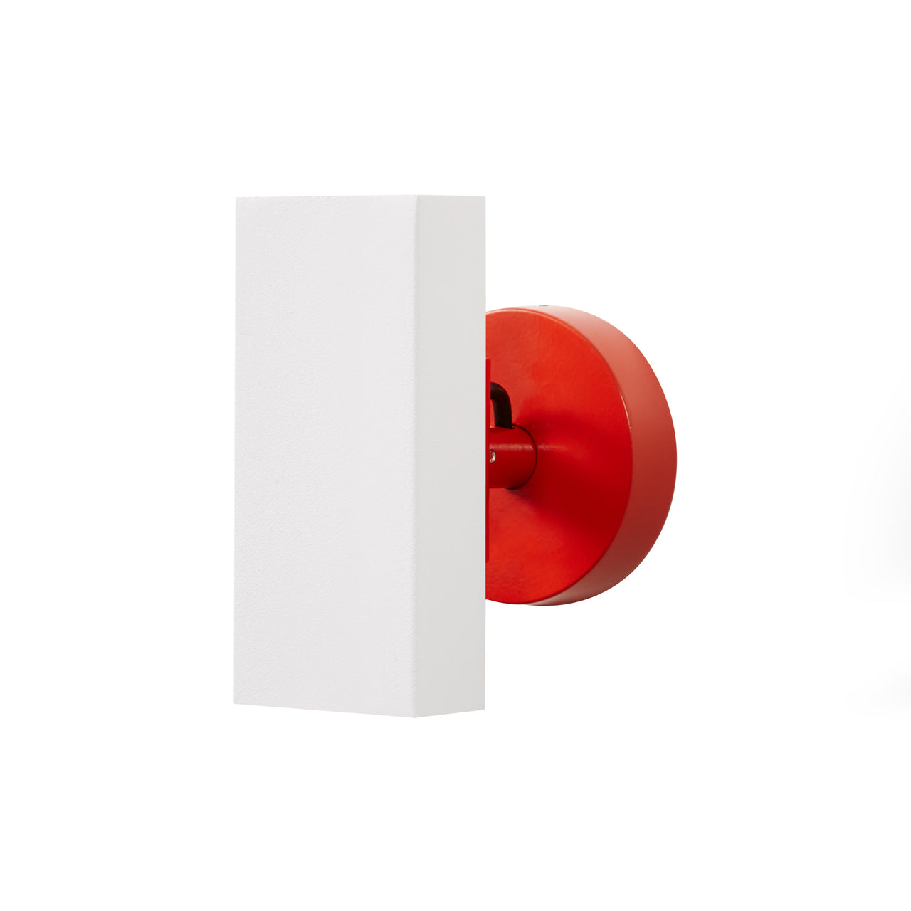Brim Sconce: Square + Without Switch + Matt White + Vermilion