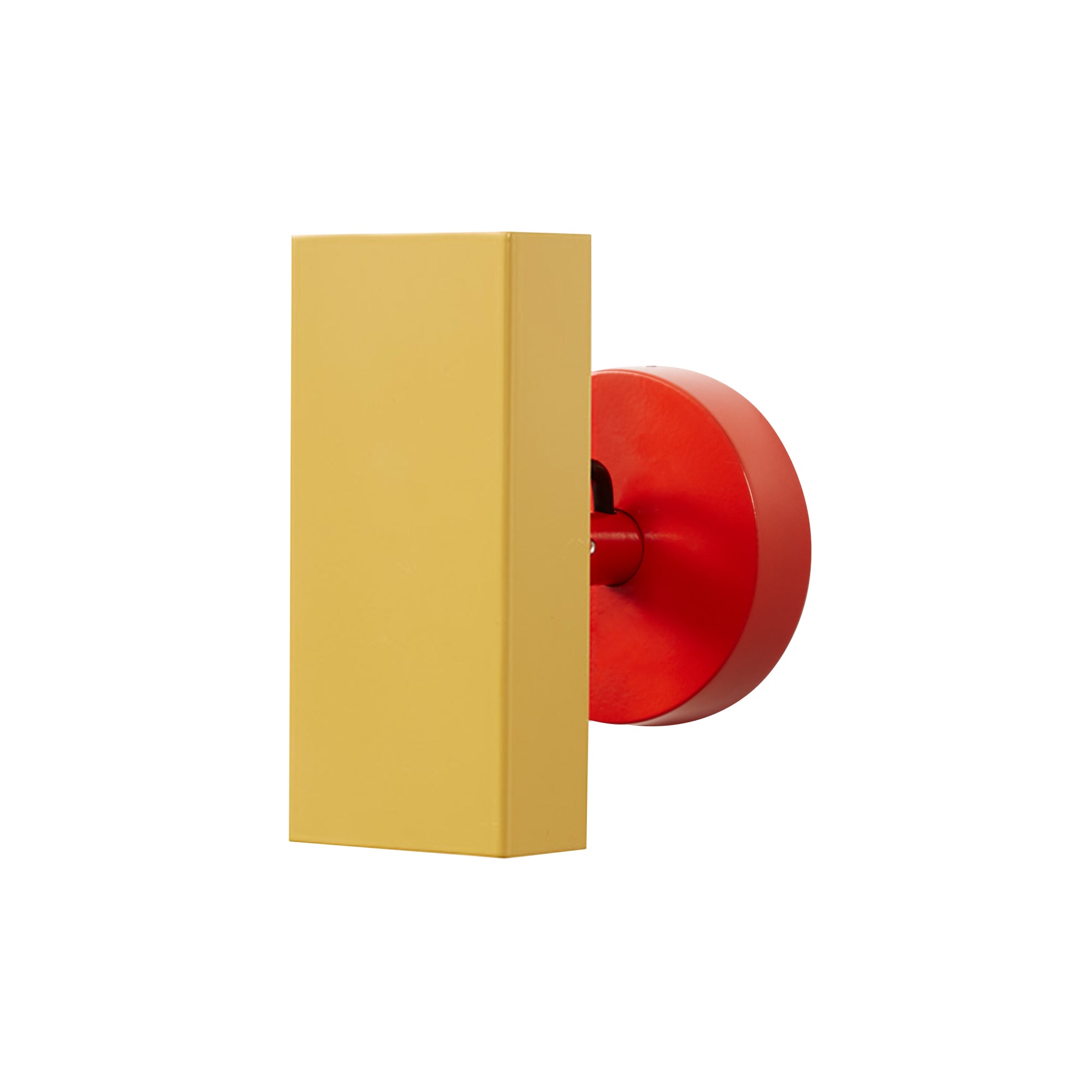Brim Sconce: Square + Without Switch + Ochre Yellow + Vermilion