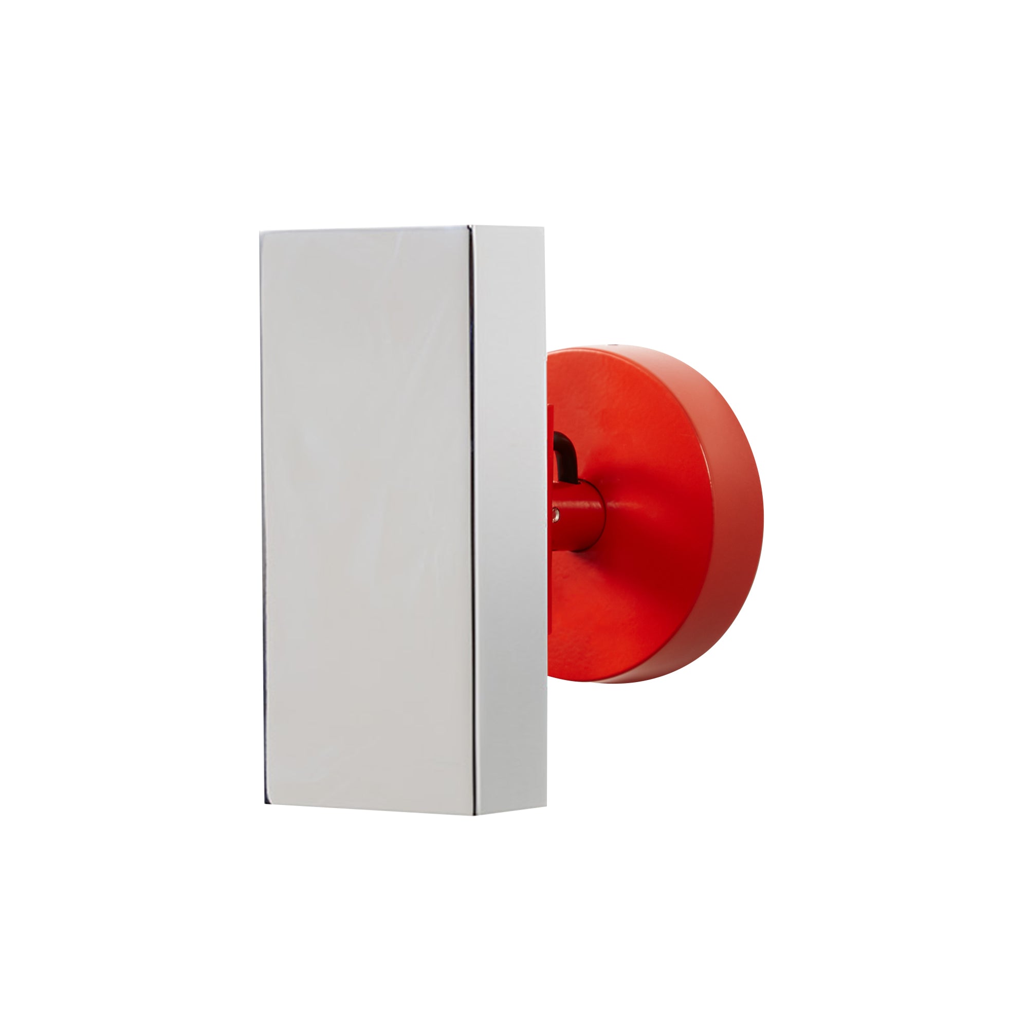Brim Sconce: Square + Without Switch + Polished Chrome + Vermilion