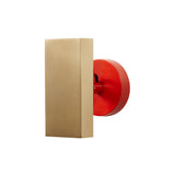 Brim Sconce: Square + Without Switch + Satin Brass + Vermilion