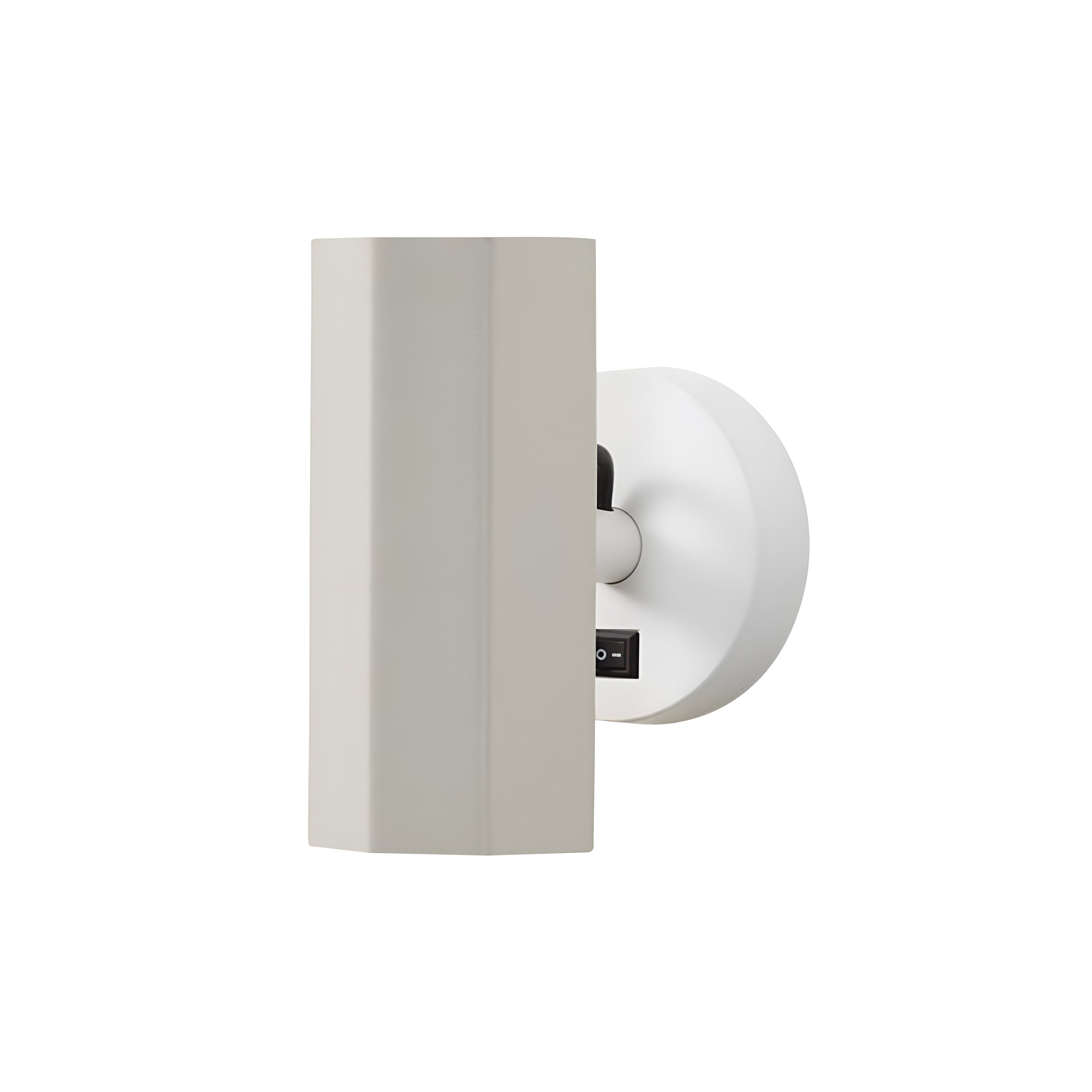 Brim Sconce: Faceted + With Switch + Silk Grey + Matt White