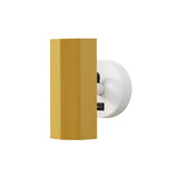 Brim Sconce: Faceted + With Switch + Ochre Yellow + Matt White