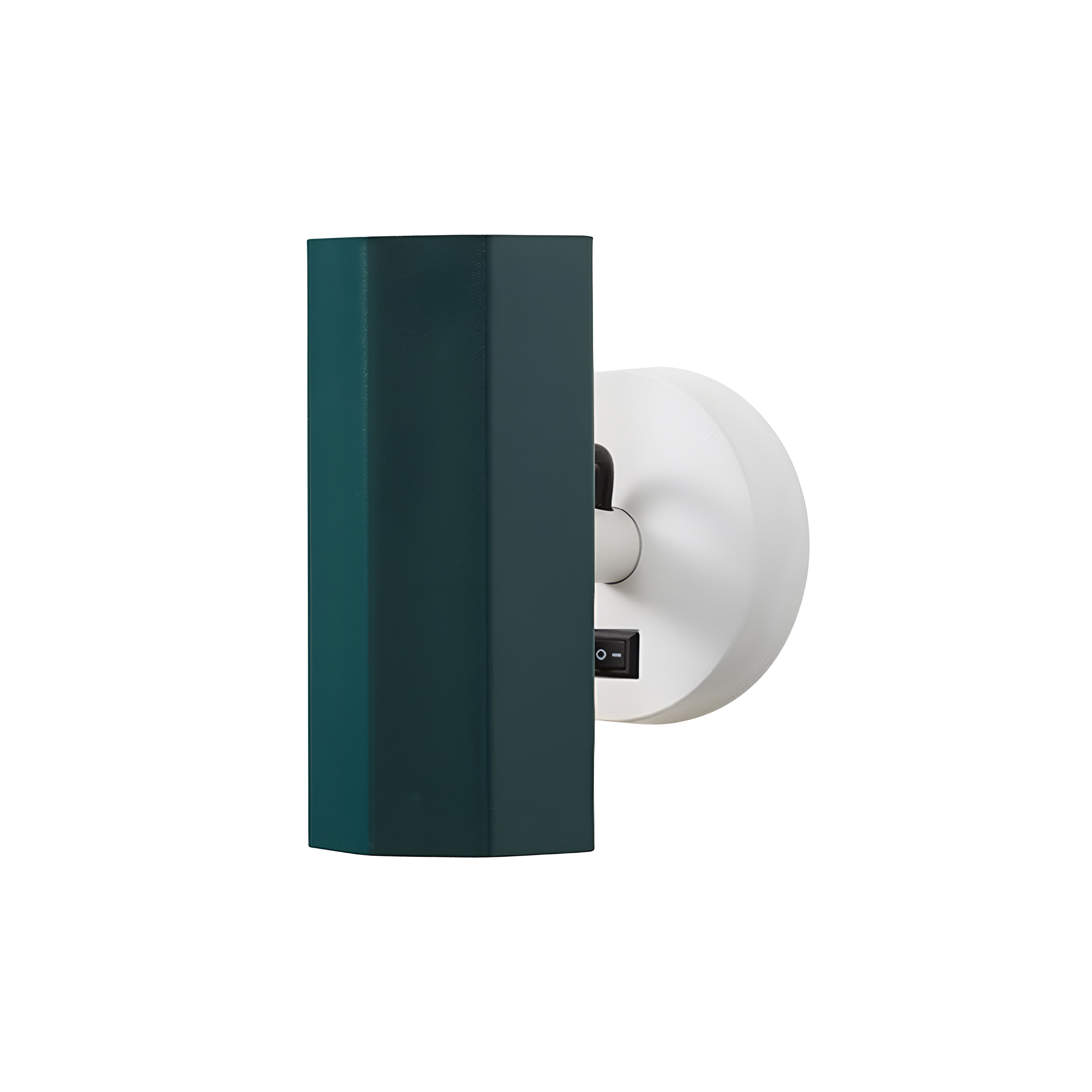 Brim Sconce: Faceted + With Switch + Emerald + Matt White 
