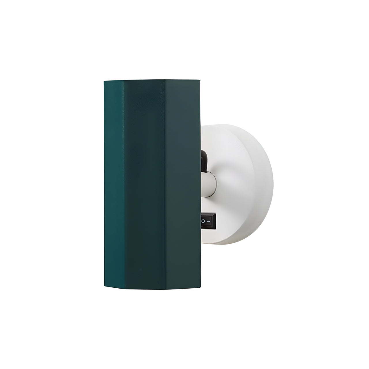 Brim Sconce: Faceted + With Switch + Emerald + Matt White 