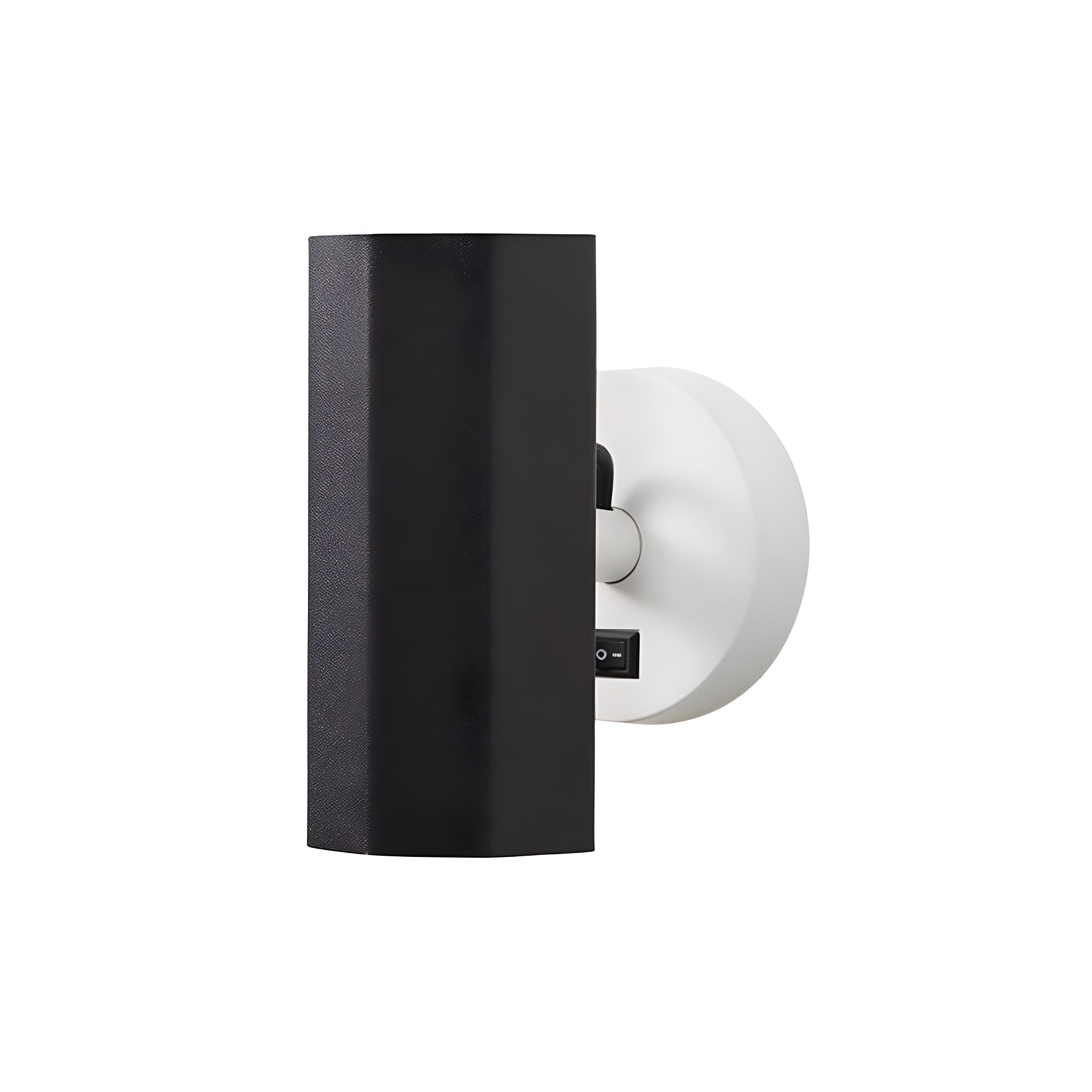 Brim Sconce: Faceted + With Switch + Matt Black + Matt White