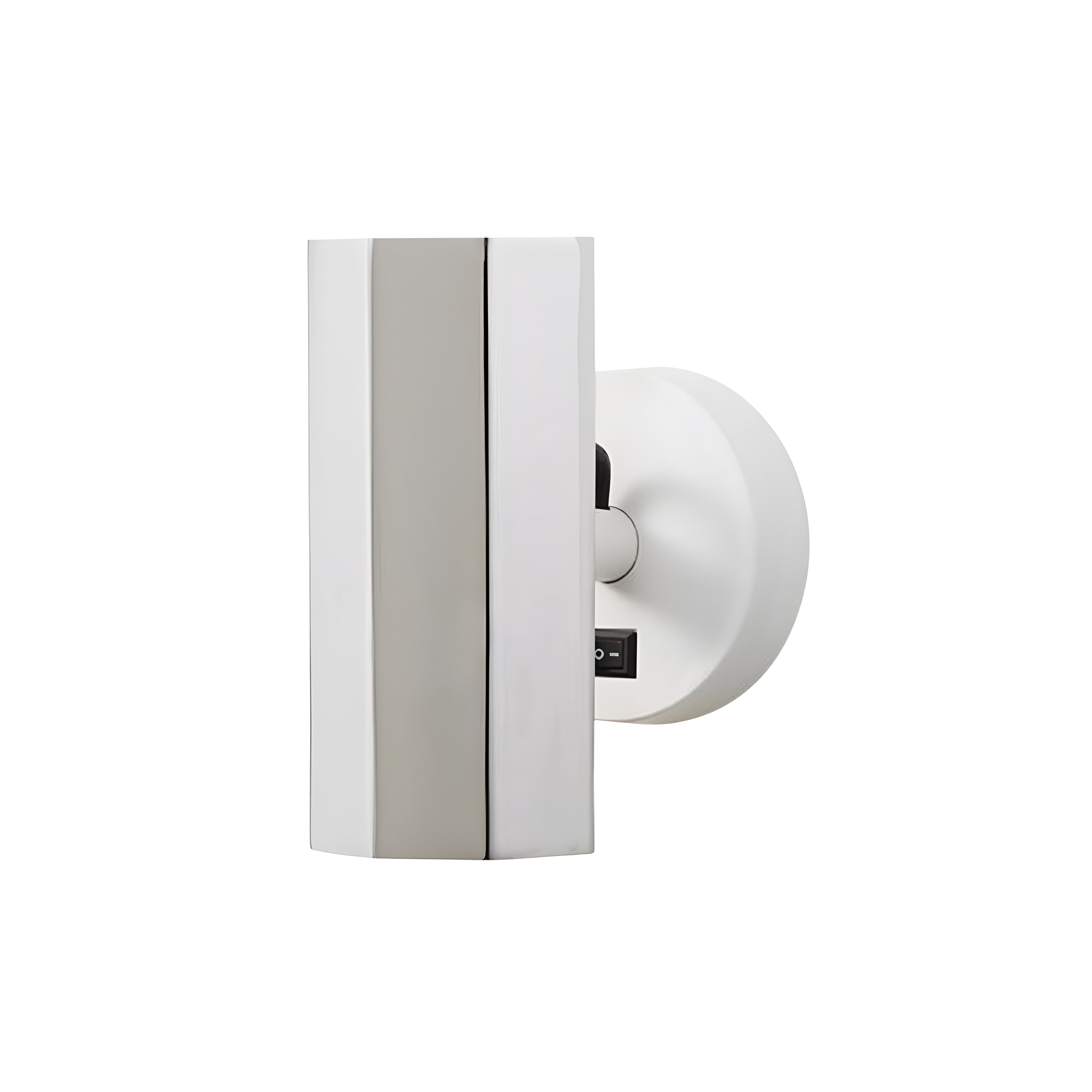 Brim Sconce: Faceted + With Switch + Polished Chrome + Matt White
