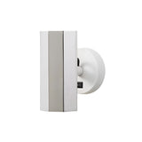 Brim Sconce: Faceted + With Switch + Polished Chrome + Matt White