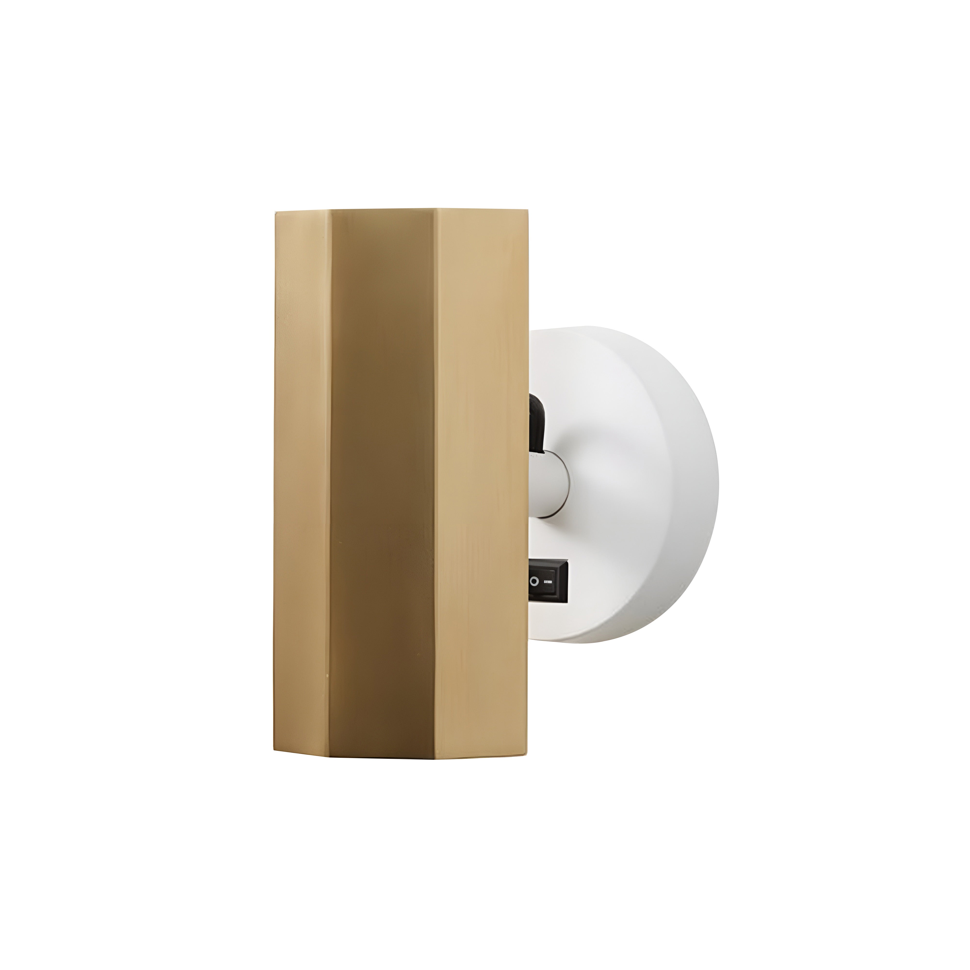 Brim Sconce: Faceted + With Switch + Satin Brass + Matt White