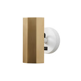Brim Sconce: Faceted + With Switch + Satin Brass + Matt White