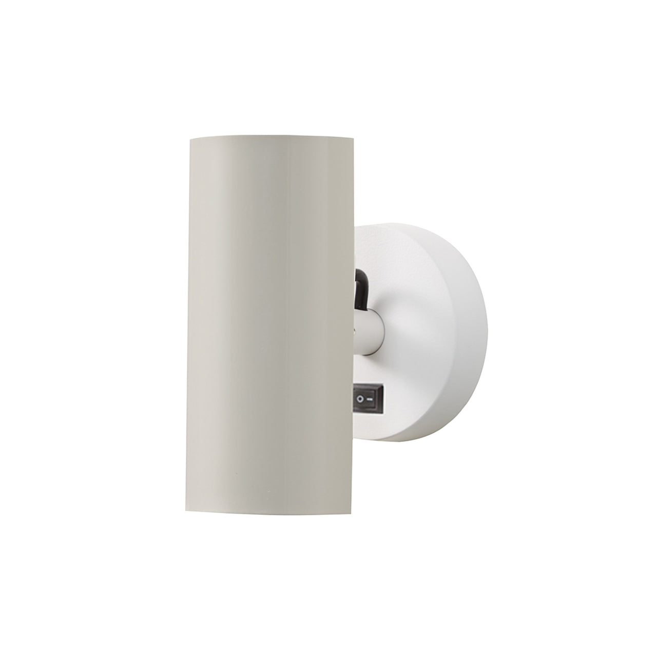 Brim Sconce: Round + With Switch + Silk Grey + Matt White