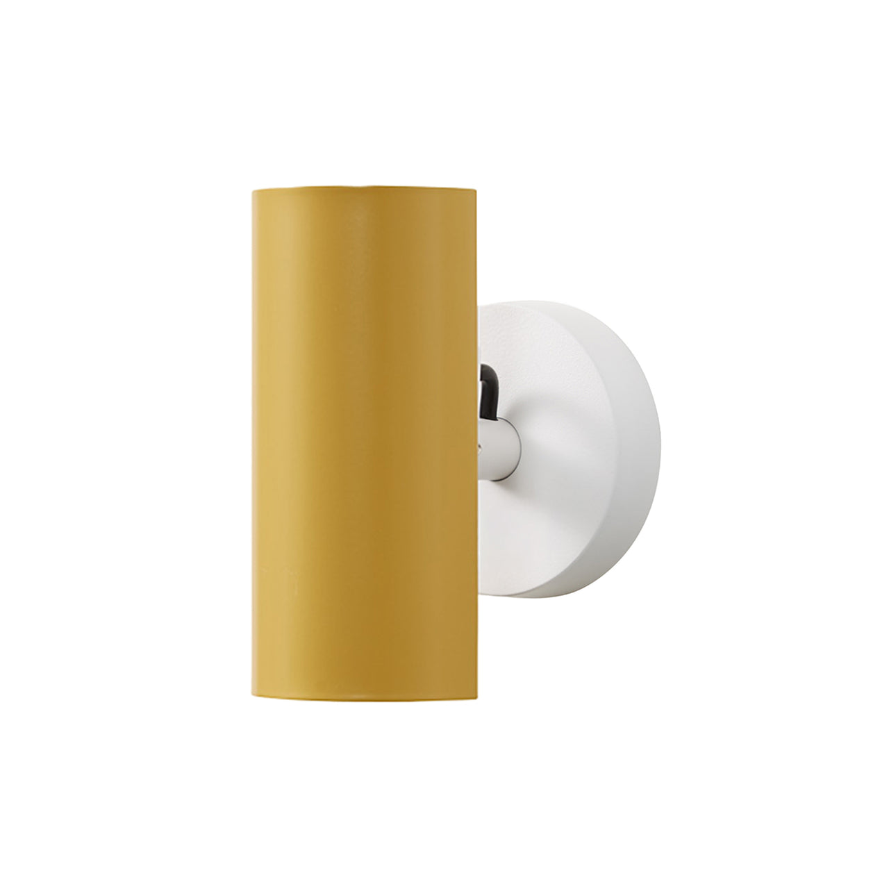 Brim Sconce: Round + Without Switch + Ochre Yellow + Matt White