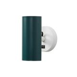Brim Sconce: Round + With Switch + Emerald + Matt White