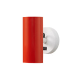 Brim Sconce: Round + With Switch + Vermilion + Matt White