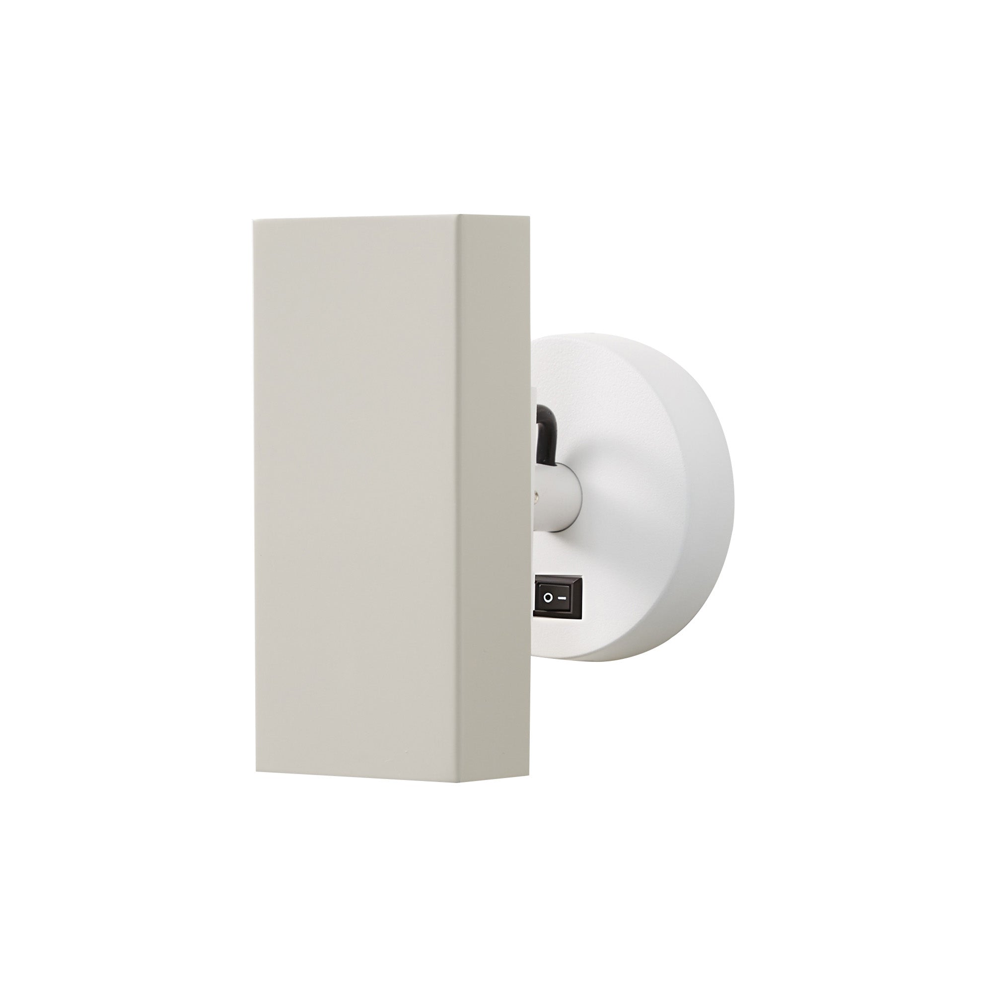 Brim Sconce: Square + With Switch + Silk Grey + Matt White