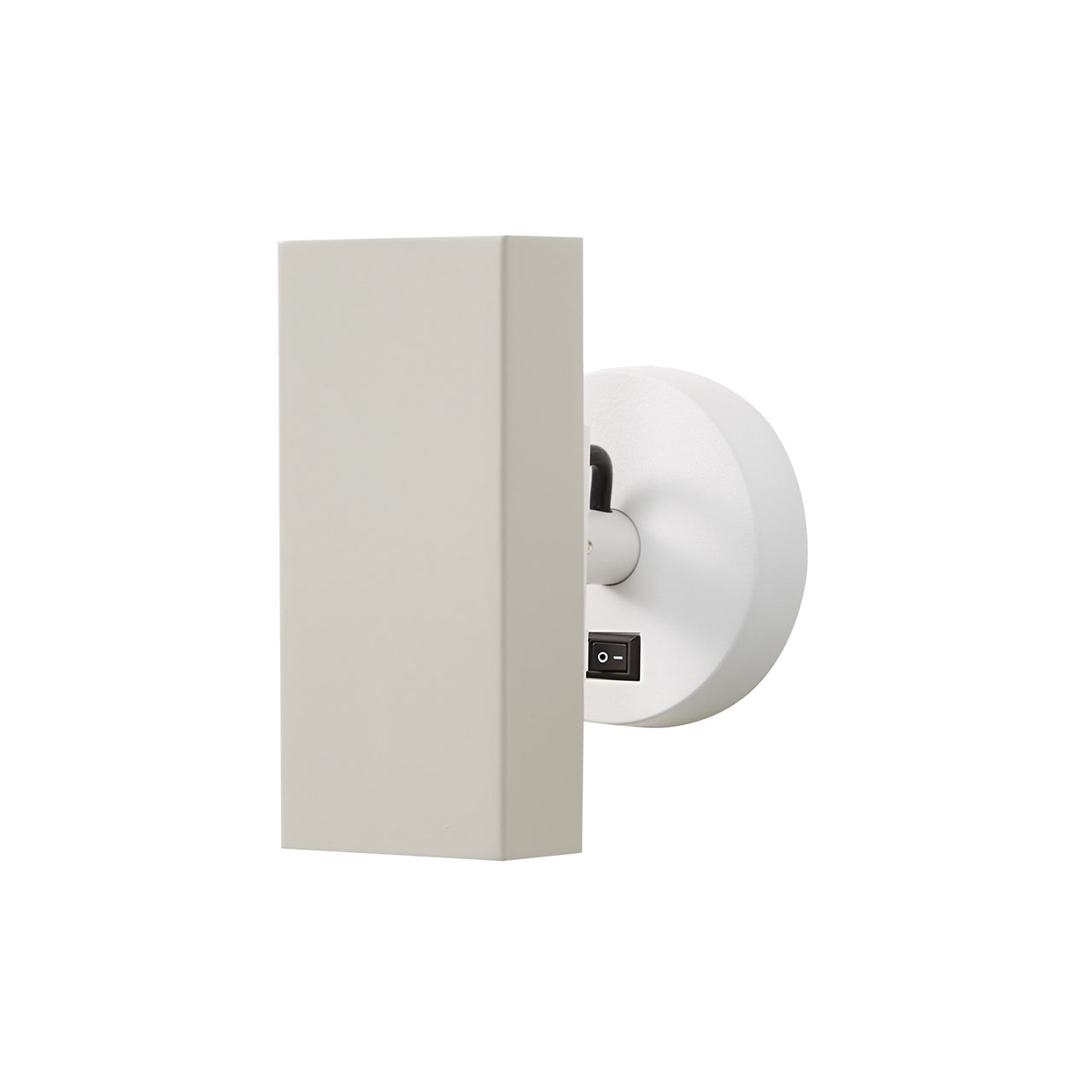 Brim Sconce: Square + With Switch + Silk Grey + Matt White