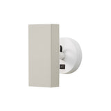 Brim Sconce: Square + With Switch + Silk Grey + Matt White