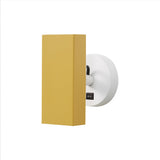 Brim Sconce: Square + With Switch + Ochre Yellow + Matt White