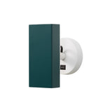 Brim Sconce: Square + With Switch + Emerald + Matt White