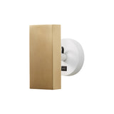 Brim Sconce: Square + With Switch + Satin Brass + Matt White