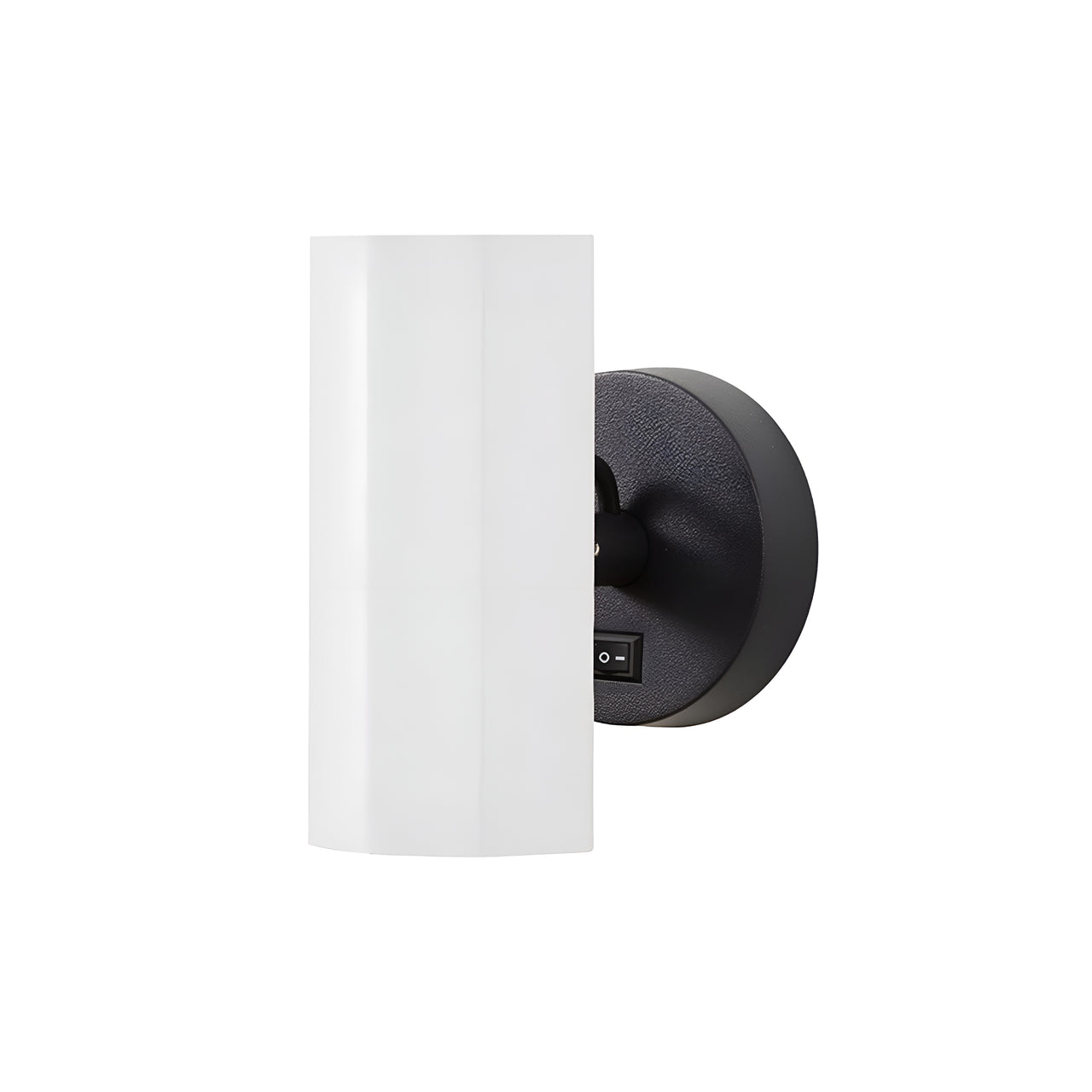 Brim Sconce: Faceted + With Switch + Matt White + Matt Black