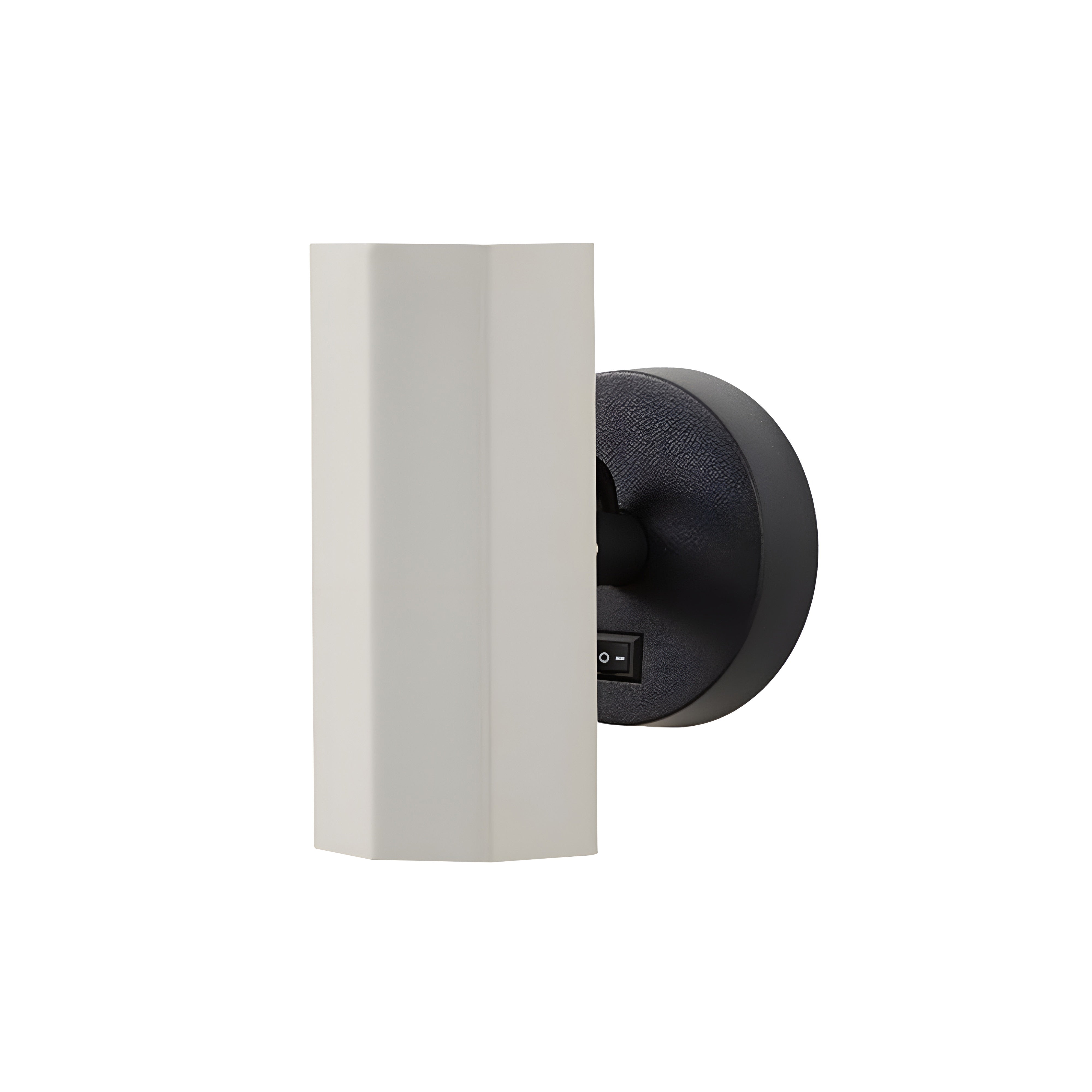 Brim Sconce: Faceted + With Switch + Silk Grey + Matt Black