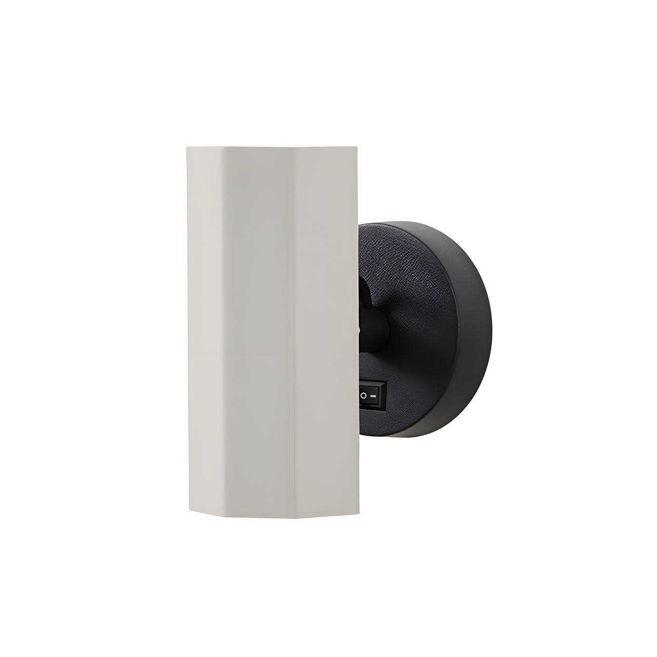 Brim Sconce: Faceted + With Switch + Silk Grey + Matt Black