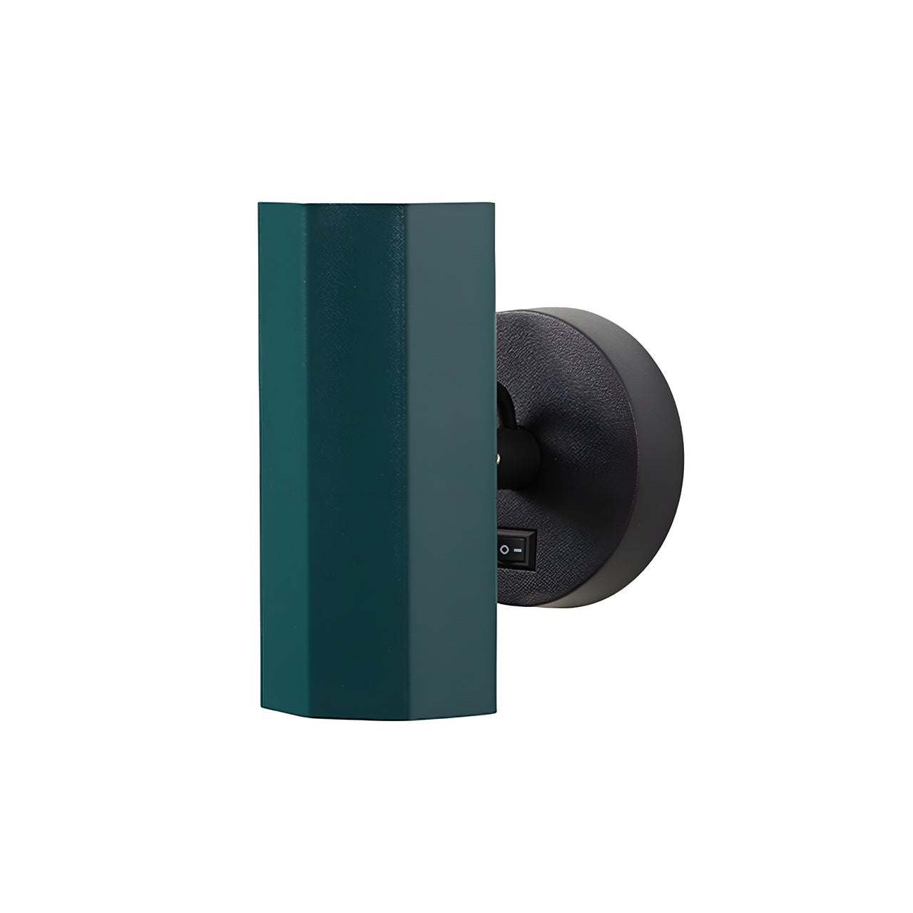 Brim Sconce: Faceted + With Switch + Emerald + Matt Black