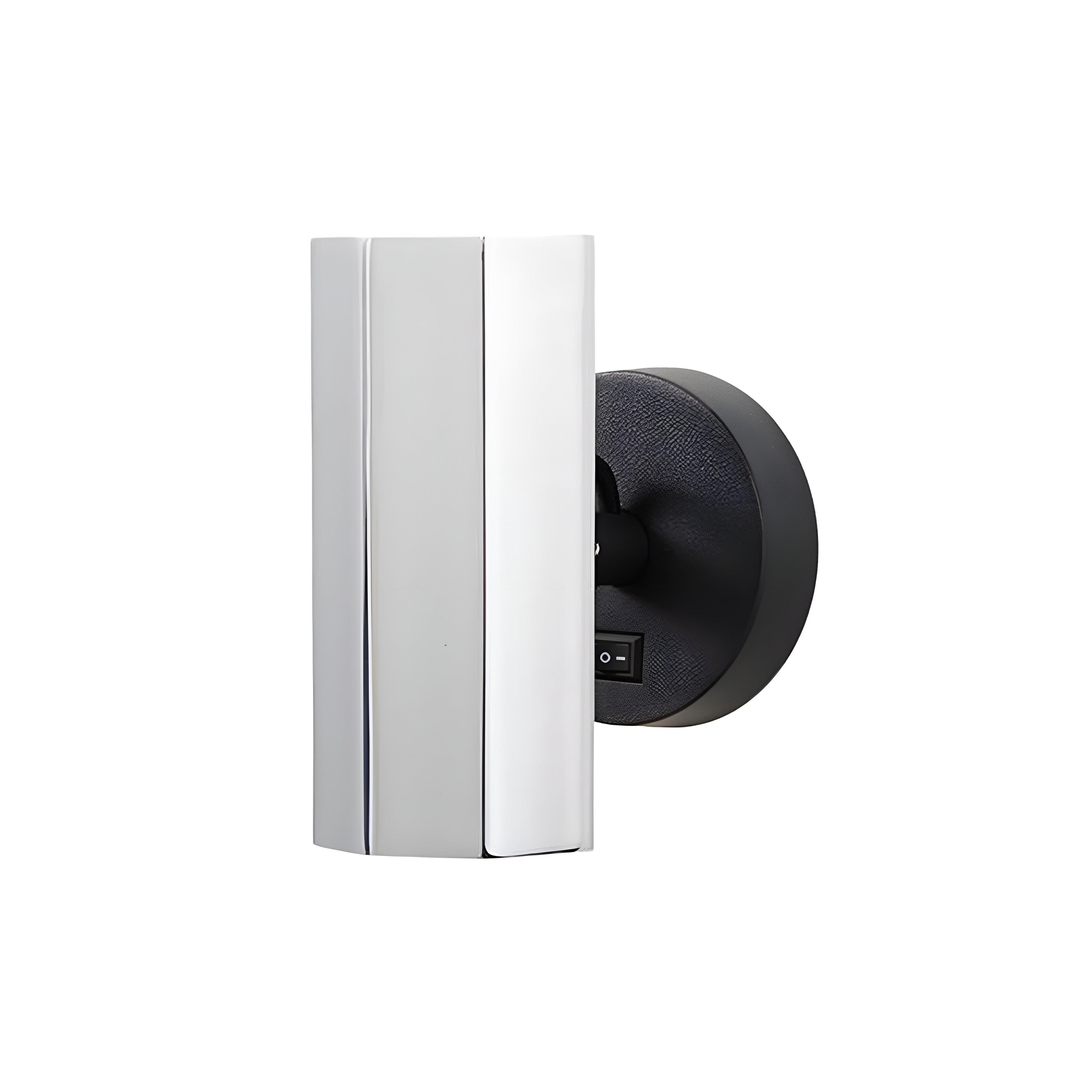 Brim Sconce: Faceted + With Switch + Polished Chrome + Matt Black