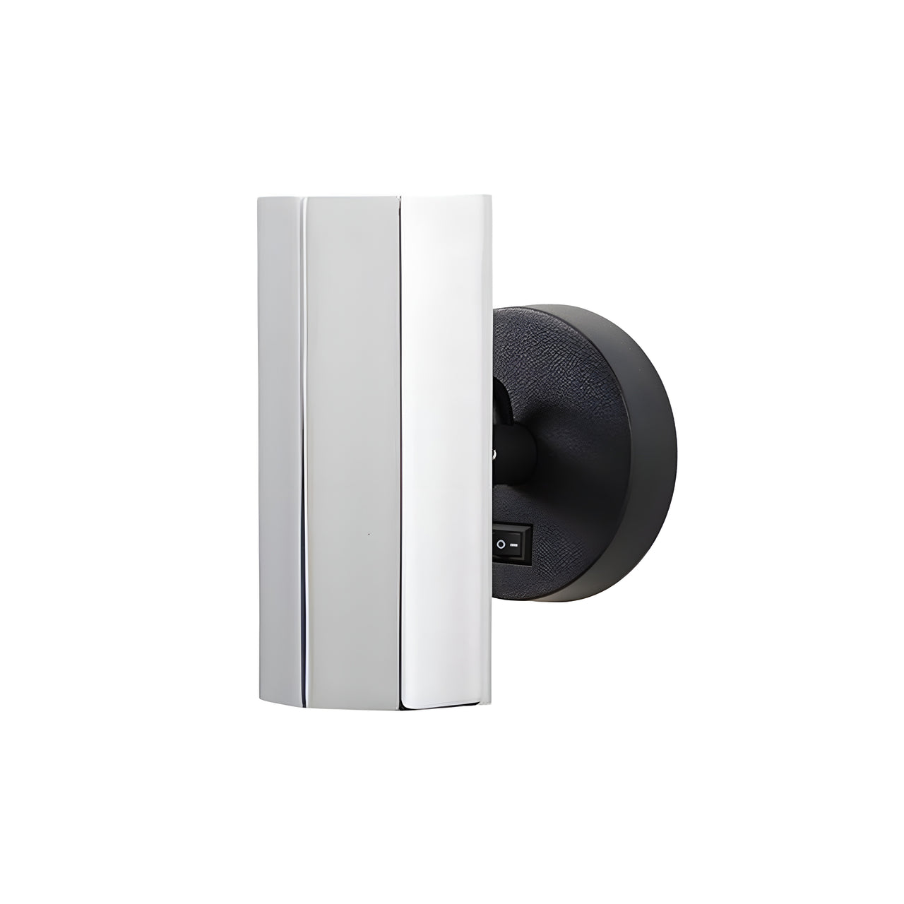 Brim Sconce: Faceted + With Switch + Polished Chrome + Matt Black
