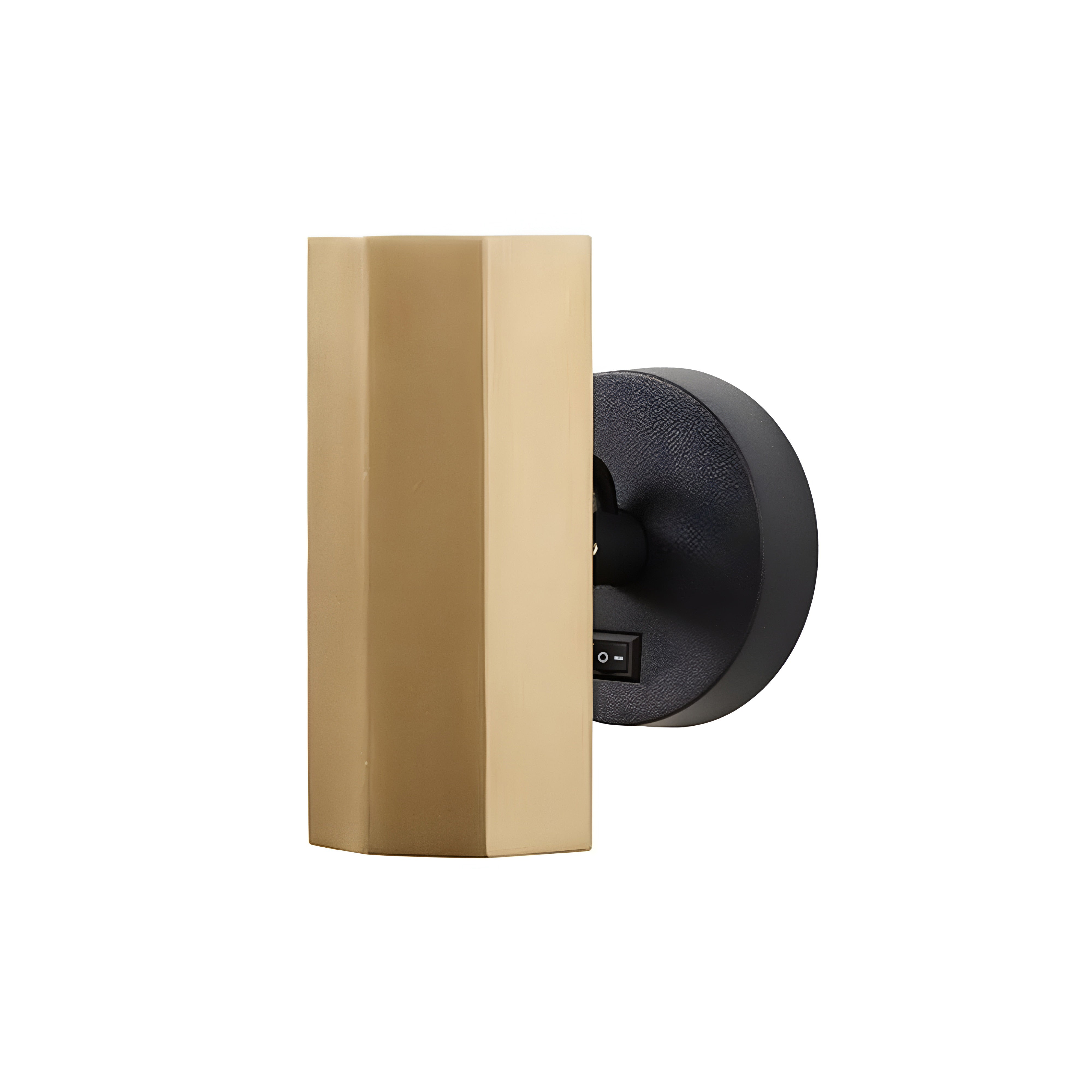 Brim Sconce: Faceted + With Switch + Satin Brass + Matt Black